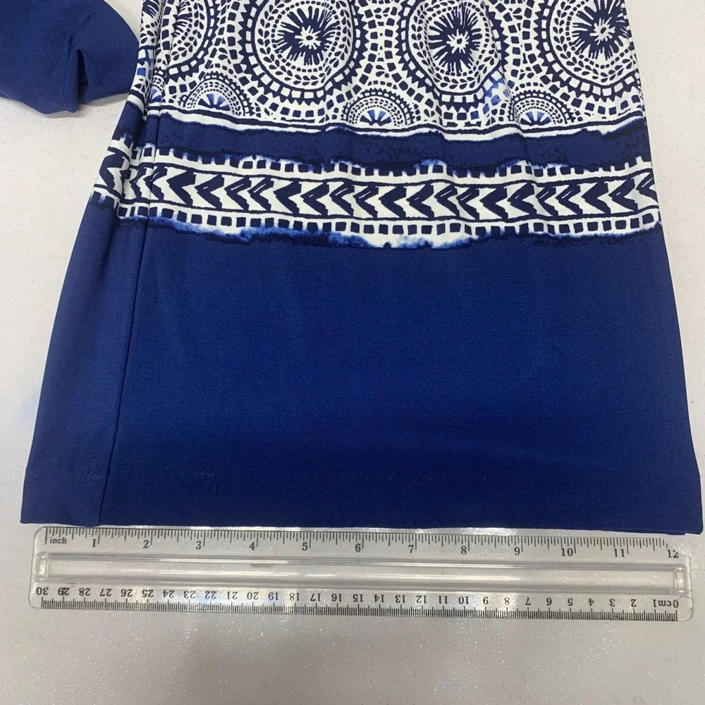 Chicos 1 Blue White Medallion Print Wide Leg Palazzo Pants Medium Boho